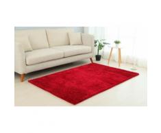 Tapis à poils longs : 60 x 120 cm / rouge