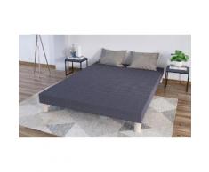 Sommier tapissier en kit gris : 90x190 / Sommier + Matelas