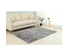 Tapis à poils longs : 60 x 120 cm / argent
