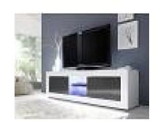 Kasalinea Meuble tv blanc et gris laqué design ariel 3