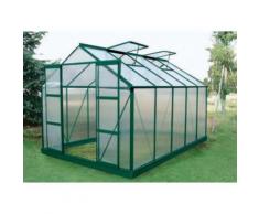 Serre de Jardin en polycarbonate de 9 m² COROLLE II avec embase - vert