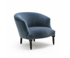 Fauteuil cabriolet en velours, Ambroise . Bleu AM.PM.