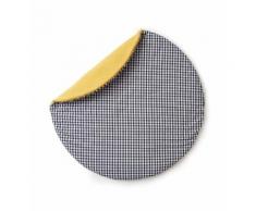 Tapis rond bébé chambre bébé VICHY - Fabriqué en France Jaune Cocoeko