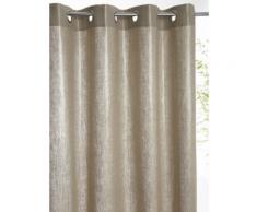 Rideau doublé lin métallisé à oeillets Gris Cyrillus