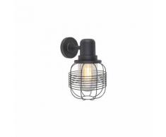 QAZQA Rustique Applique murale rurale extérieure noire - Guardado Aluminium /verre Noir Rond /