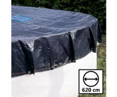 Bâche piscine ronde - diamètre 620 cm pour piscine de 540 cm de diamètre - couleur bleue et verte