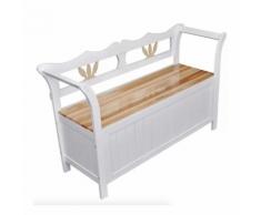 Banc de jardin avec coffre de rangement bois naturel et blanc 126 cm