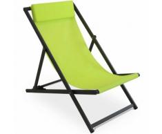Chilienne pliante avec repose tête - Vert
