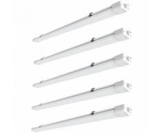 Reglette LED 120CM 36W Blanc Froid 6000K IP65 extensible Plafonnier Néon Étanche Anti-Poussière
