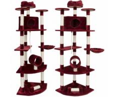 Arbre à chat Griffoir Sophie Grand 205 cm Sisal Naturel Arbre de Jeu et Escalade Rouge