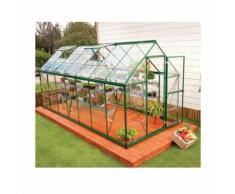 Serre de jardin en polycarbonate Harmony 7,95 m², Couleur Vert, Ancrage au sol Non - longueur : 4m30