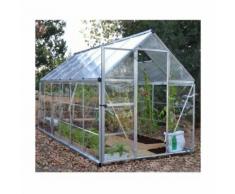 Serre de jardin en polycarbonate Hybrid 6,84 m², Couleur Argent, Ancrage au sol Non - longueur :