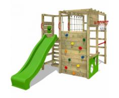 FATMOOSE Portique de jeux en bois ActionArena Air XXL avec toboggan vert
