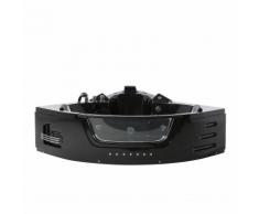 Baignoire balnéo noire angle avec LED et fonction de massage MARTINICA