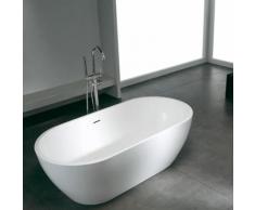 Baignoire îlot design en solid surface ovale CAIRO 160 cm