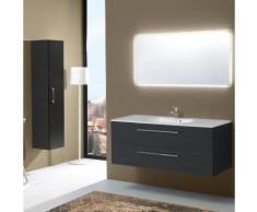 MEUBLE SALLE DE BAIN DE 120 CM AVEC DEUX TIROIRS ET LAVABO BOSTON EN TANNER MIROIR RÉTROÉCLAIRÉ