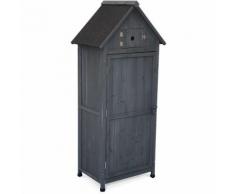 Armoire de jardin en bois, Mimosa anthracite, 80 x 55 x 180 cm, abri de jardin, armoire de