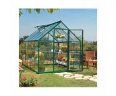 Serre de jardin en polycarbonate Hybrid 5,66 m², Couleur Argent, Ancrage au sol Oui - longueur :