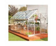 Serre de jardin en polycarbonate Harmony 6,84 m², Couleur Argent, Ancrage au sol Non - longueur :