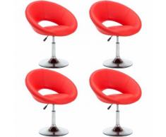Chaise pivotante 4 pcs Similicuir 74x63,5x89 cm Rouge