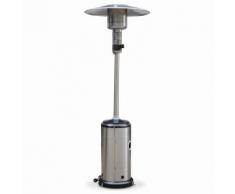 Chauffage d'extérieur à gaz, parasol chauffant de terrasse FINLAND 12,5kW en Inox avec roulettes