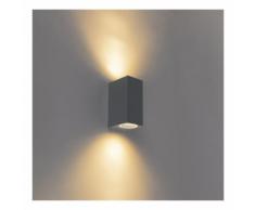 QAZQA Rustique /Moderne Applique murale gris foncé - Baleno II Aluminium Anthracite Cube