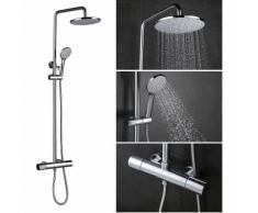 Colonne de Douche Thermostatique Système de Douche Mural en Effet Pluie pour Salle de Bain