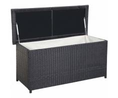 COFFRE DE JARDIN POUR COUSSINS 290L RUBEN - PLASTIQUE NOIR L.135CM
