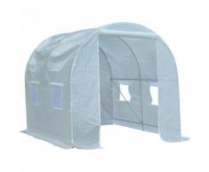 Serre de jardin tunnel surface sol 5 m² 2,5L x 2l x 2H m châssis tubulaire renforcé 18 mm 4