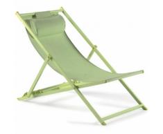 Chilienne en aluminium et textilène vert anis Lota