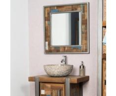 Miroir de salle de bain Factory teck métal 70x70