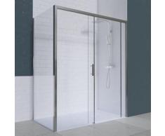 Porte de douche d'angle avec paroi coulissante NERINA PMR - 160x90 cm