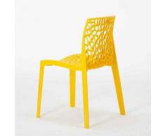 Chaise en polypropylène nid d'abeille cuisine bar café GRUVYER Grand Soleil | Jaune