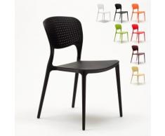 Chaise cuisine bar café polypropylene emplilable interiors exteriors GARDEN GIULIETTA | Noir