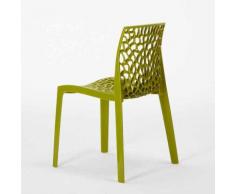 Chaise en polypropylène nid d'abeille cuisine bar café GRUVYER Grand Soleil | Anis vert
