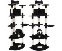 Arbre à chat Griffoir Sophie Grand 205 cm Sisal Naturel Arbre de Jeu et Escalade Noir