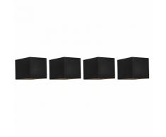 QAZQA Set of 4 Wall Lamp Transfer Black / Luminaire / Lumiere / Éclairage / intérieur / Salon /