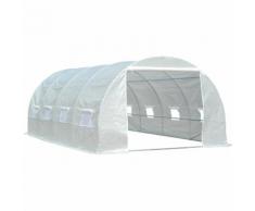 Serre de jardin tunnel surface sol 18 m² 6L x 3l x 2H m châssis tubulaire renforcé 24 mm 8 fenêtres