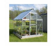 Serre de jardin en polycarbonate Hybrid 4,57 m², Couleur Argent, Ancrage au sol Oui - longueur :