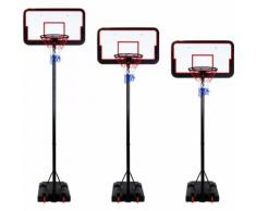 Panier de basket taille entière - portique et carré réglables 205-305 cm