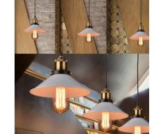 Suspension luminaire industrielle lustre abat-jour vintage 22cm rétro lampe plafonnier en métal fer