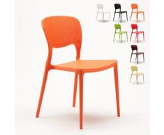 Chaise cuisine bar café polypropylene emplilable interiors exteriors GARDEN GIULIETTA | Orange