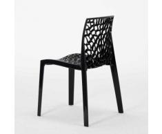 Chaise en polypropylène nid d'abeille cuisine bar café GRUVYER Grand Soleil | Noir