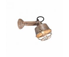 QAZQA Rustique Applique murale Lanzat antique gris Métal Beige Rond / Luminaire / Lumiere /