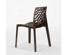 Chaise en polypropylène nid d'abeille cuisine bar café GRUVYER Grand Soleil | Marron