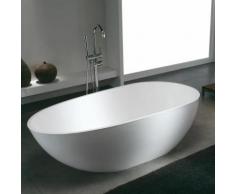 Baignoire îlot design en solid surface ovale STOCKHOLM 148 cm