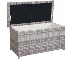 COFFRE DE JARDIN POUR COUSSINS 220L RUBEN - PLASTIQUE GRIS L.115CM
