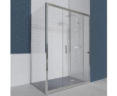 Porte de douche d'angle avec paroi coulissante NERINA - 170x90 cm