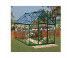 Serre de jardin en polycarbonate Harmony 5,66 m², Couleur Vert, Ancrage au sol Oui - longueur : 3m06