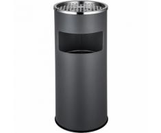Cendrier extérieur design avec poubelle en acier inoxydable 30 litres gris